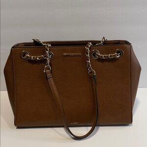 Aldo Brown Shoulder Bag with Chain Accents